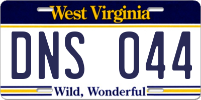 WV license plate DNS044