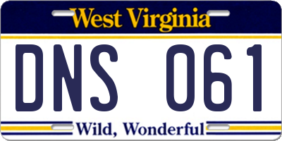 WV license plate DNS061