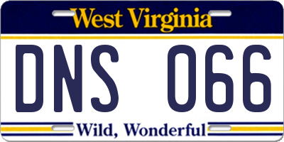 WV license plate DNS066