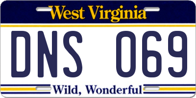 WV license plate DNS069
