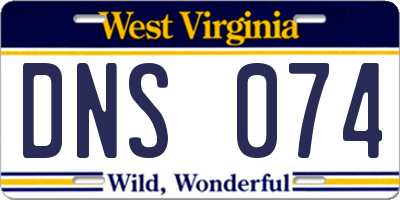 WV license plate DNS074