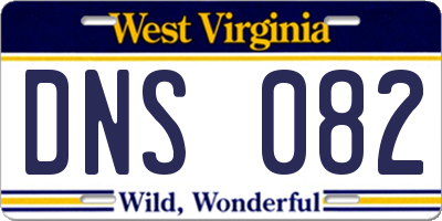 WV license plate DNS082