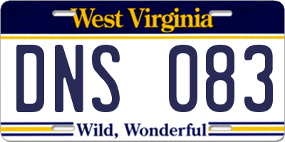 WV license plate DNS083