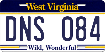 WV license plate DNS084