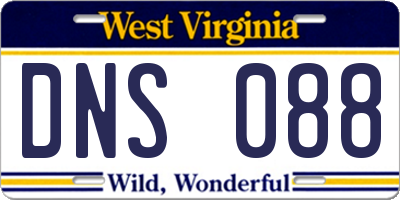 WV license plate DNS088