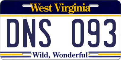 WV license plate DNS093