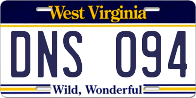 WV license plate DNS094
