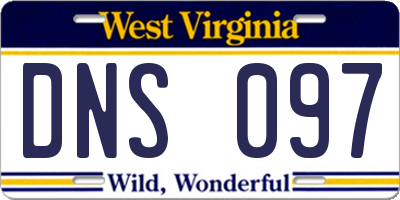 WV license plate DNS097