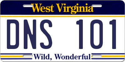 WV license plate DNS101