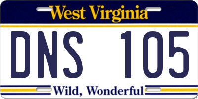 WV license plate DNS105