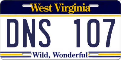 WV license plate DNS107
