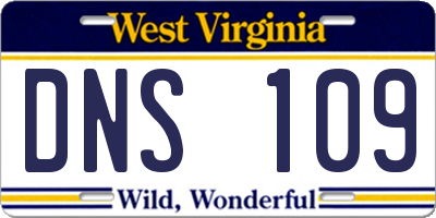 WV license plate DNS109