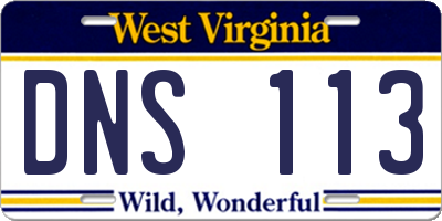 WV license plate DNS113