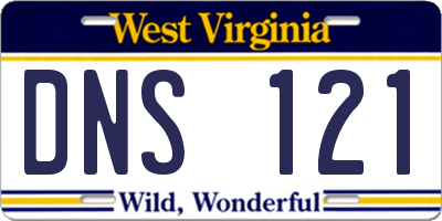 WV license plate DNS121