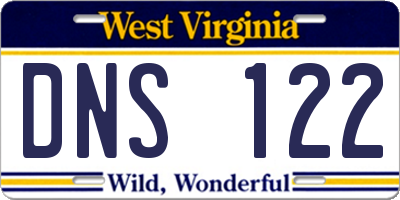 WV license plate DNS122
