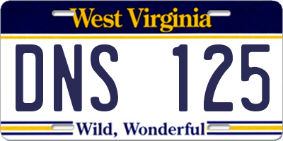 WV license plate DNS125