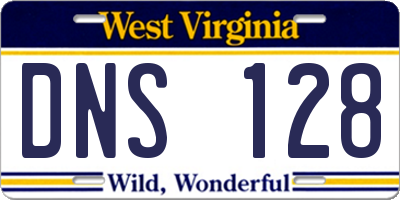 WV license plate DNS128