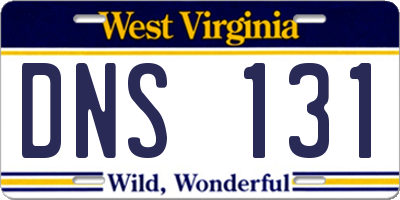 WV license plate DNS131