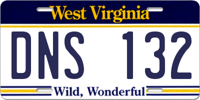 WV license plate DNS132
