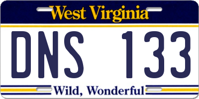 WV license plate DNS133