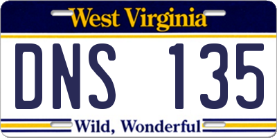 WV license plate DNS135