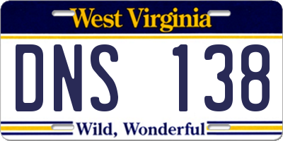 WV license plate DNS138