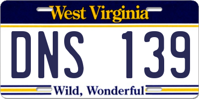 WV license plate DNS139
