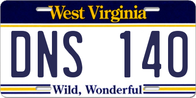 WV license plate DNS140
