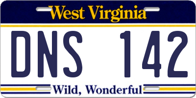 WV license plate DNS142