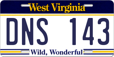 WV license plate DNS143