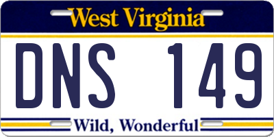 WV license plate DNS149
