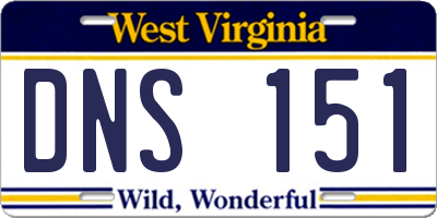 WV license plate DNS151