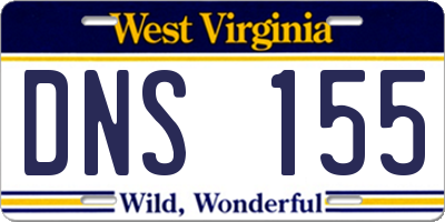 WV license plate DNS155