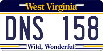 WV license plate DNS158