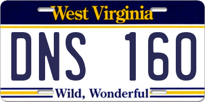WV license plate DNS160