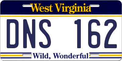 WV license plate DNS162