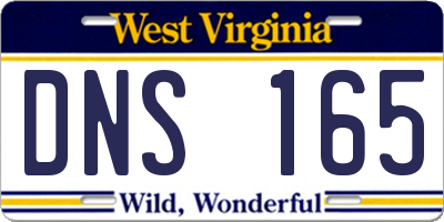 WV license plate DNS165