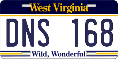 WV license plate DNS168