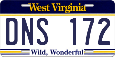 WV license plate DNS172
