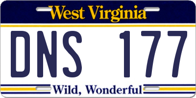 WV license plate DNS177