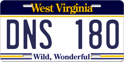WV license plate DNS180