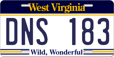 WV license plate DNS183