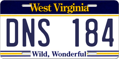 WV license plate DNS184