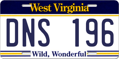 WV license plate DNS196
