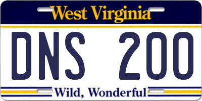 WV license plate DNS200