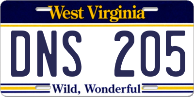 WV license plate DNS205