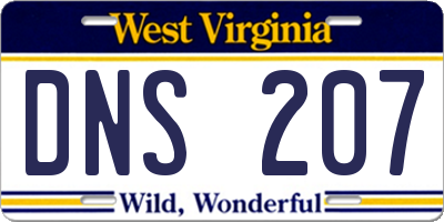 WV license plate DNS207
