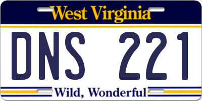 WV license plate DNS221