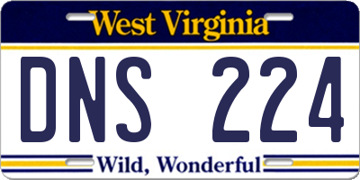 WV license plate DNS224