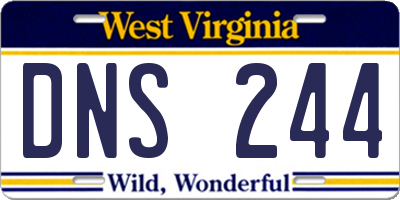 WV license plate DNS244